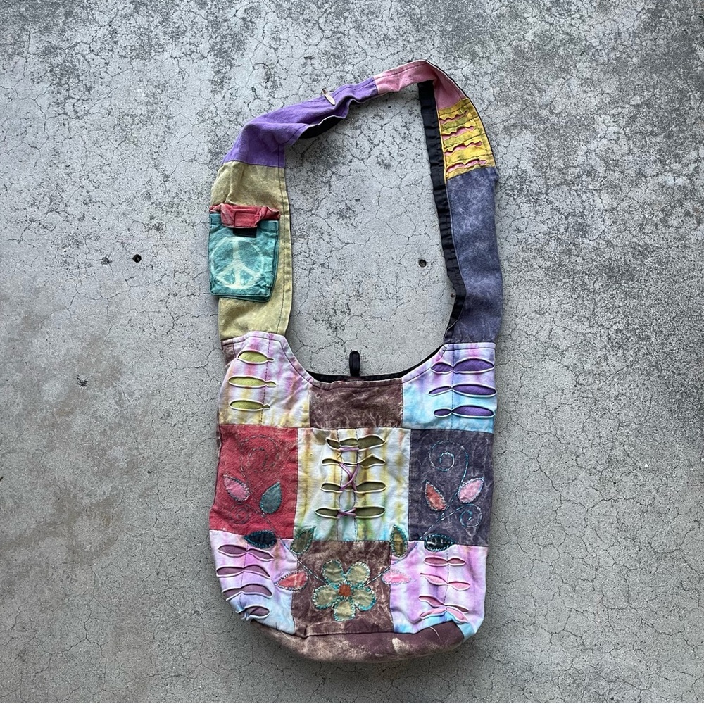 KPC Crossbody Boho Hippie Fabric Hobo Satchel Bag peasant festival prairie